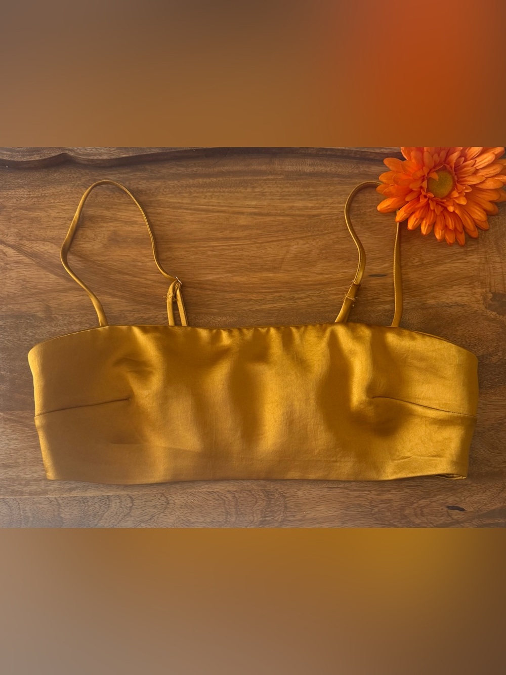 Victoria's Secret Satin Gold Cropped Camisole